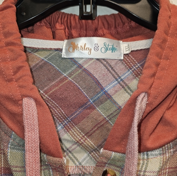 Hooded Flannel button up - Picture 2 of 2